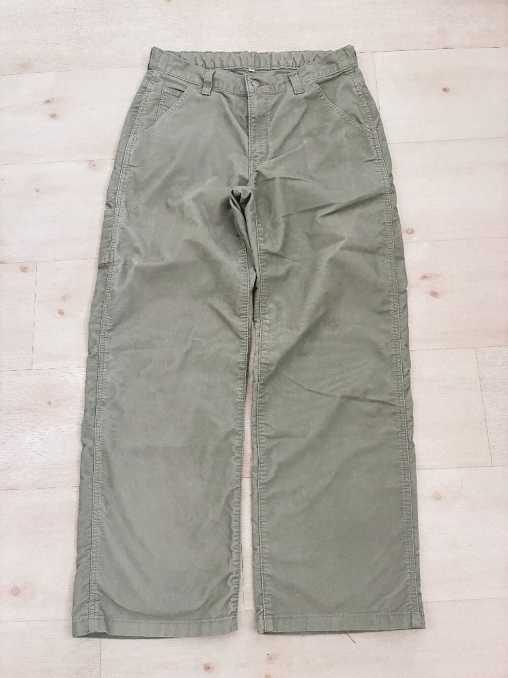 Levi's Premium Lightweight Women's Corduroy Baggy Carpenter Pants Green Size 30